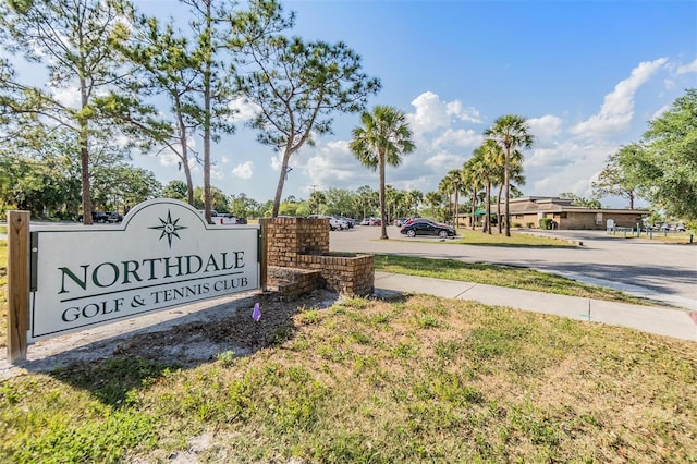 view of community sign