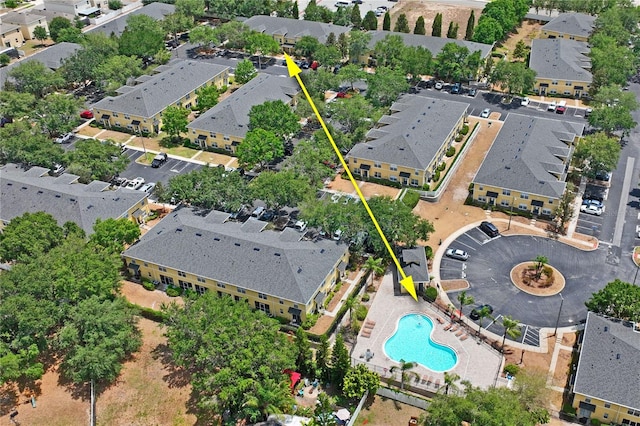 birds eye view of property featuring a residential view