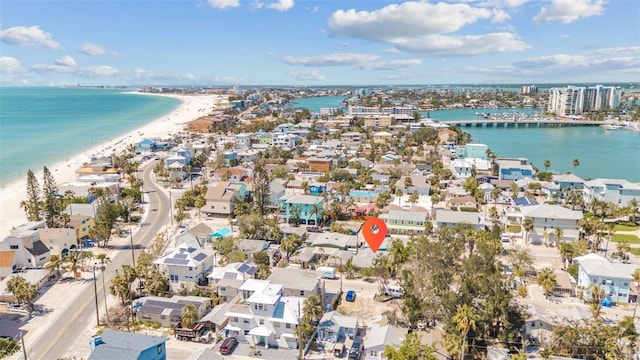 121 86th Ter, Treasure Island, FL 33706 - aerial view of property's location with extended coastline and nearby suburban area