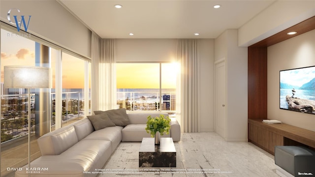 411 E Shore Dr Unit 202, Clearwater Beach, FL 33767 - living room with recessed lighting