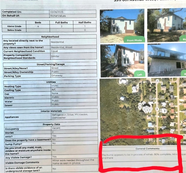 3911 6th Ave W, Palmetto, FL 34221 - view of a document with a collage of images