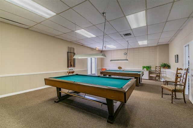 1235 S Highland Ave Unit 2-207, Clearwater, FL 33756 - recreation room with carpet floors, billiards, and a paneled ceiling