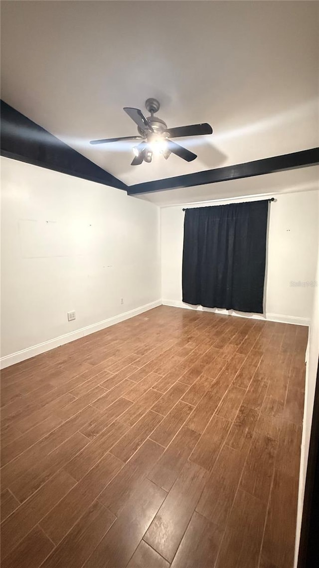 7017 Baywood Dr, Tampa, FL 33637 - empty room featuring baseboards, wood finished floors, and a ceiling fan