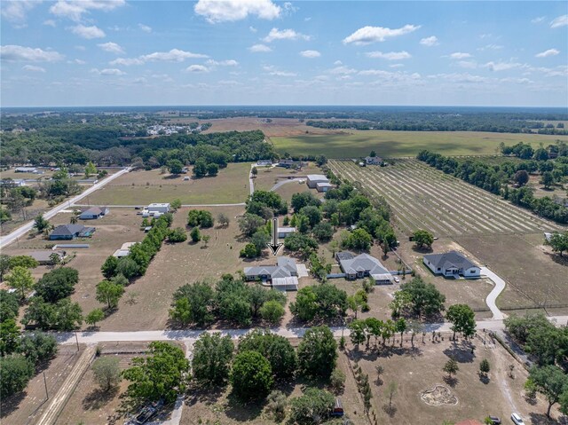 aerial view with a rural view