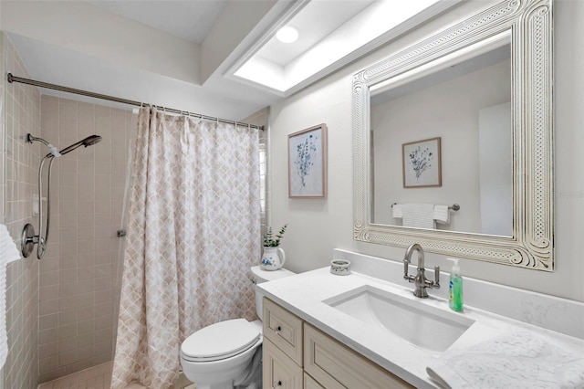 9335 Stonewall, New Port Richey, FL 34655 - bathroom featuring toilet, vanity, and a tile shower
