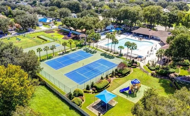923 Tuscanny St, Brandon, FL 33511 - bird's eye view of a pool and a park