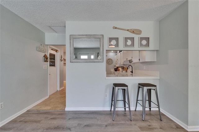 1349 New Bedford Dr Unit 6, Sun City Center, FL 33573 - bar area with a textured ceiling, wood finished floors, a sink, and baseboards