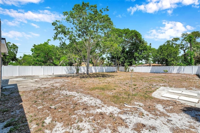 view of yard with fence