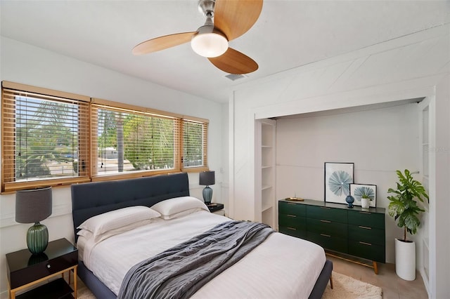 bedroom with a ceiling fan