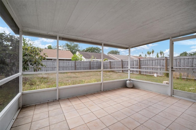 view of unfurnished sunroom