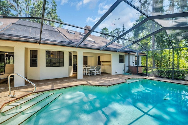 10 Greenhaven Cir, Oldsmar, FL 34677 - outdoor pool with a patio area and glass enclosure