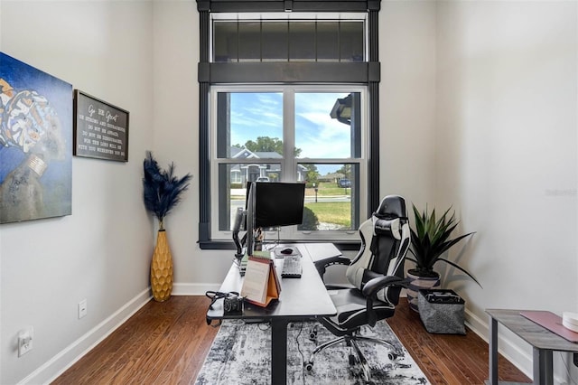 655 Whisper Woods Dr, Lakeland, FL 33813 - home office with wood finished floors and baseboards
