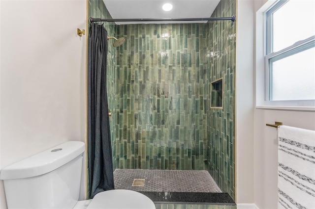7494 7th St N, Saint Petersburg, FL 33702 - bathroom with toilet, recessed lighting, plenty of natural light, and tiled shower