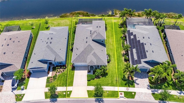 5814 Silver Sun Dr, Apollo Beach, FL 33572 - aerial view of residential area featuring property boundaries highlighted