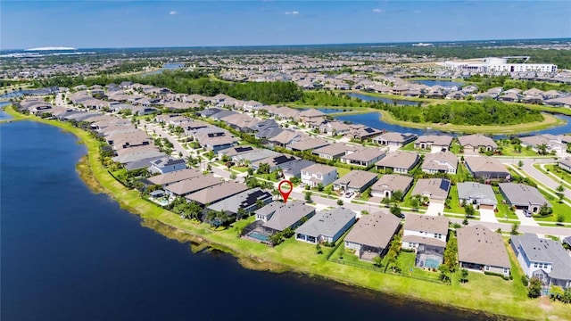 5814 Silver Sun Dr, Apollo Beach, FL 33572 - aerial overview of property's location featuring nearby suburban area and a large body of water