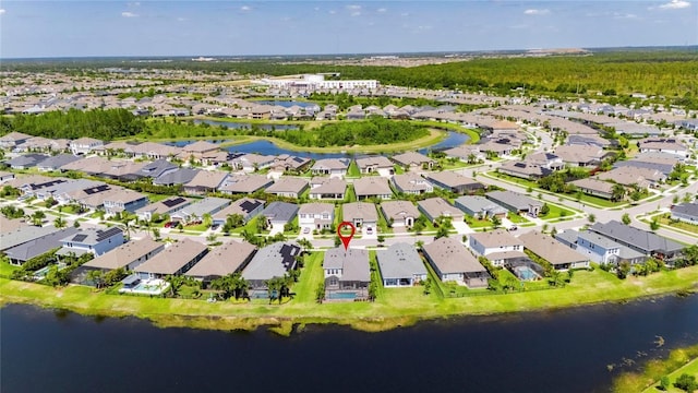 5814 Silver Sun Dr, Apollo Beach, FL 33572 - aerial view of residential area featuring a nearby body of water