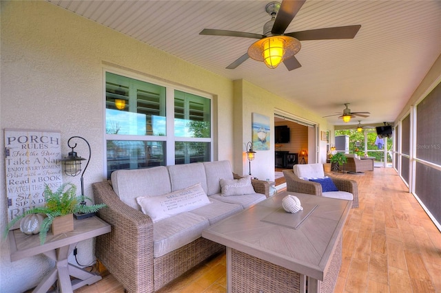 view of sunroom