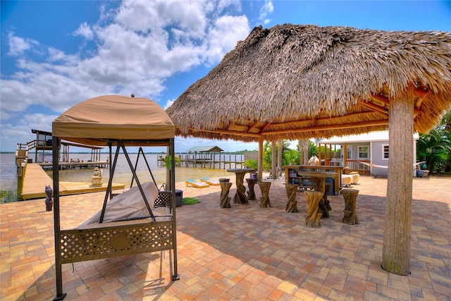 view of patio with a gazebo