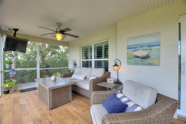1395 S Lake Reedy Blvd, Frostproof, FL 33843 - sunroom / solarium featuring ceiling fan and an outdoor hangout area