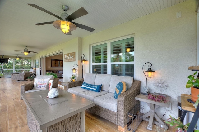1395 S Lake Reedy Blvd, Frostproof, FL 33843 - view of patio with ceiling fan and an outdoor living space