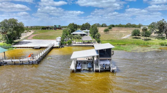 1395 S Lake Reedy Blvd, Frostproof, FL 33843 - dock with a water view and boat lift