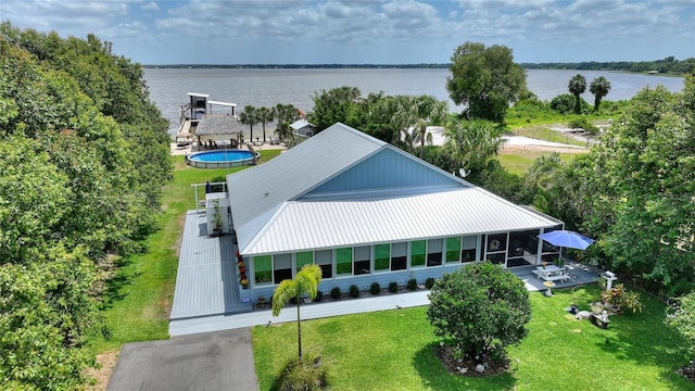 1395 S Lake Reedy Blvd, Frostproof, FL 33843 - aerial view of property and surrounding area with a large body of water