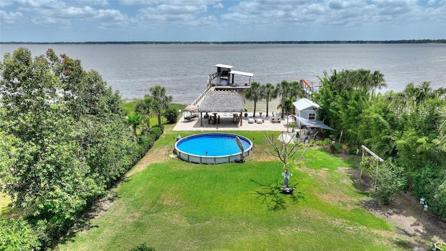 1395 S Lake Reedy Blvd, Frostproof, FL 33843 - drone / aerial view of a large body of water and a pool area