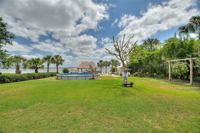 1395 S Lake Reedy Blvd, Frostproof, FL 33843 - view of grassy yard featuring a gazebo and an outdoor pool