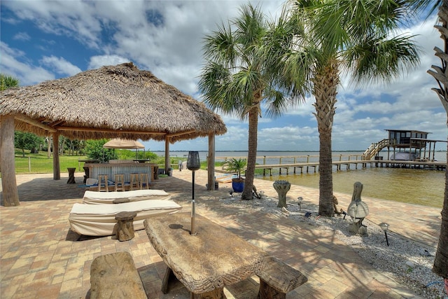 1395 S Lake Reedy Blvd, Frostproof, FL 33843 - view of patio / terrace featuring a gazebo and a water view