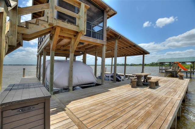 1395 S Lake Reedy Blvd, Frostproof, FL 33843 - dock area featuring boat lift and a water view