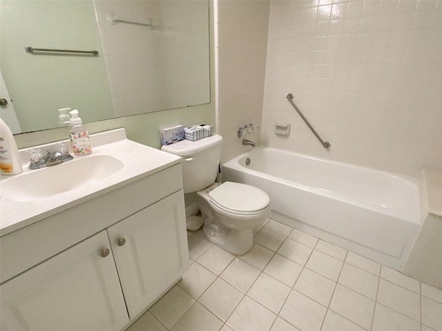 2643 Pine Ridge Way S Unit A1, Palm Harbor, FL 34684 - full bathroom featuring vanity, toilet,  shower combination, and tile patterned flooring