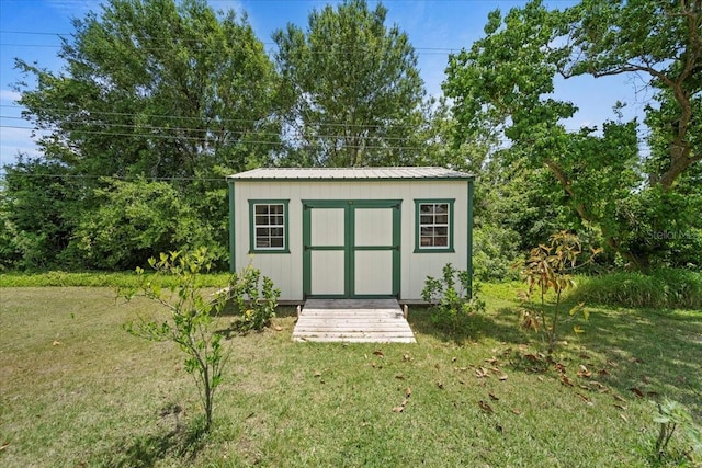 view of shed