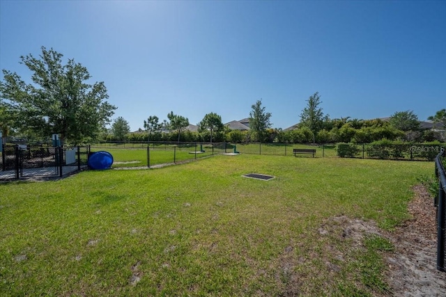 view of yard with fence