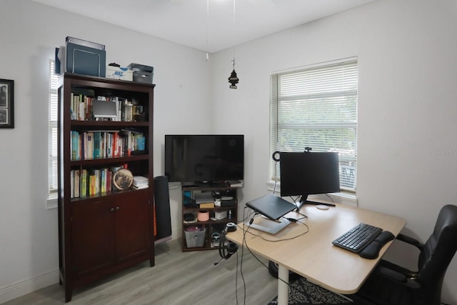office featuring light wood-style floors