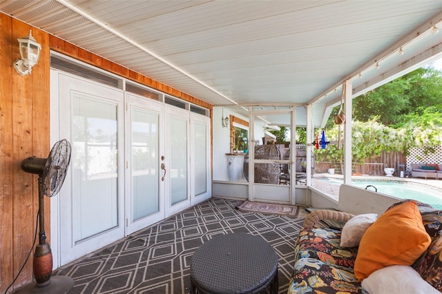 sunroom with french doors