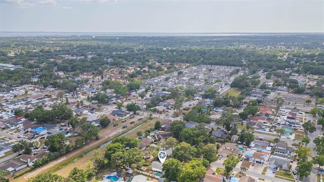 aerial view with a residential view