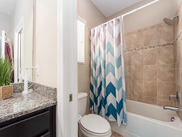 311 Vista Cruiser Ln, Oldsmar, FL 34677 - bathroom featuring vanity, shower / bathtub combination with curtain, and toilet