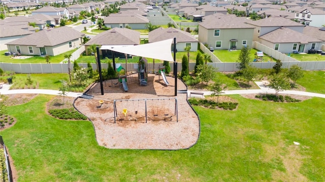 birds eye view of property featuring a residential view