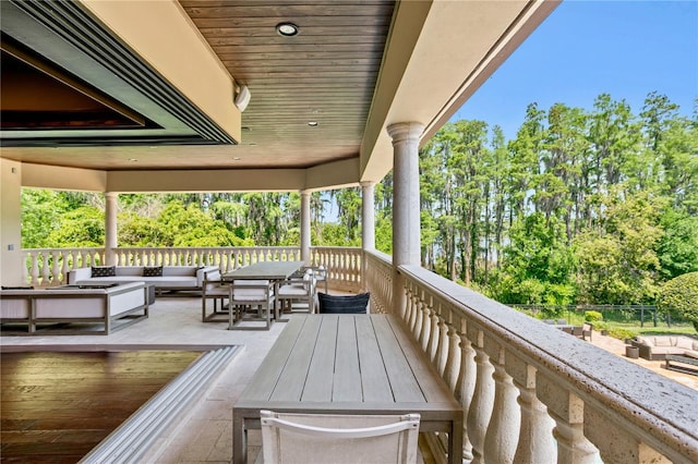 1102 Merry Water Dr, Lutz, FL 33548 - wooden terrace featuring outdoor lounge area