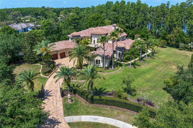 1102 Merry Water Dr, Lutz, FL 33548 - aerial view with a wooded view
