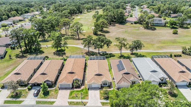 bird's eye view with a residential view and view of golf course