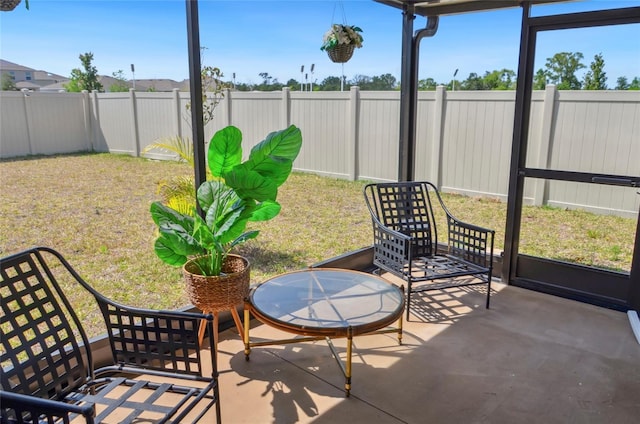 view of sunroom