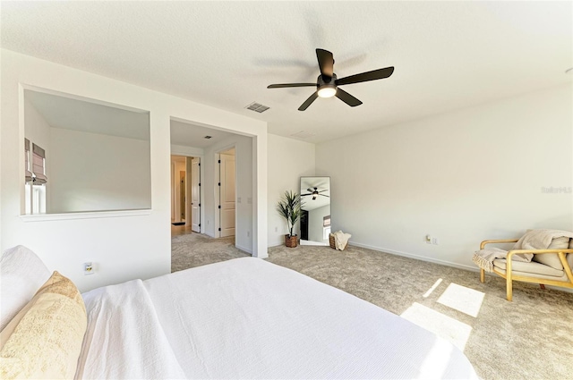 13071 Willow Grove Dr, Riverview, FL 33579 - bedroom featuring carpet flooring, a ceiling fan, baseboards, and visible vents