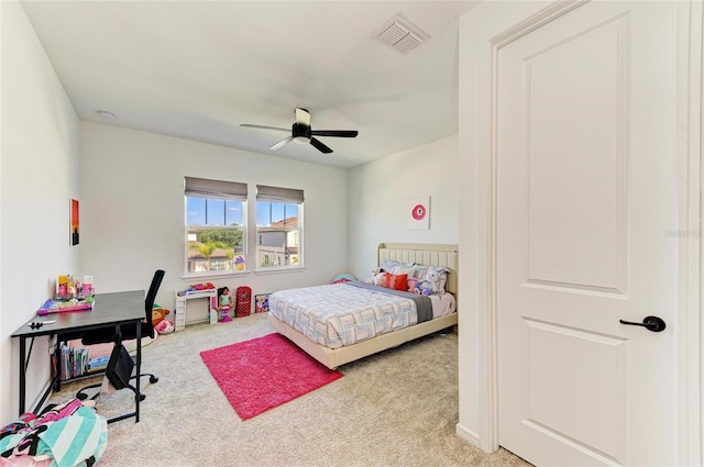13071 Willow Grove Dr, Riverview, FL 33579 - bedroom with a ceiling fan, carpet flooring, and visible vents