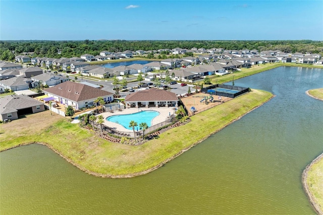 13071 Willow Grove Dr, Riverview, FL 33579 - bird's eye view with a water view and a residential view