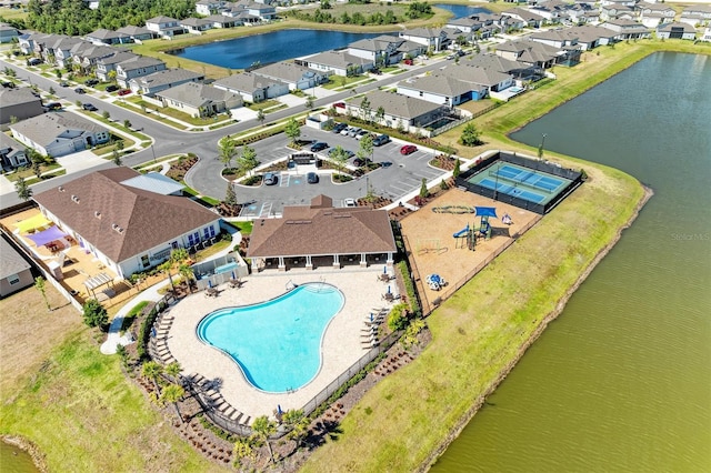 13071 Willow Grove Dr, Riverview, FL 33579 - aerial view featuring a water view and a residential view