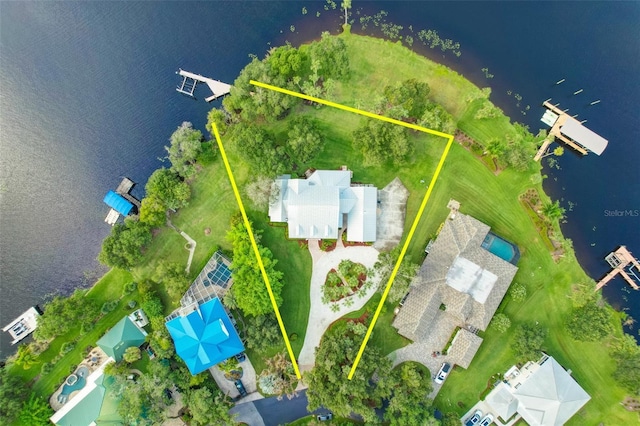 16470 Oakview Cir, Alva, FL 33920 - drone / aerial view featuring a water view