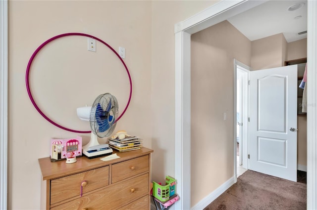 16470 Oakview Cir, Alva, FL 33920 - hall featuring baseboards and carpet floors