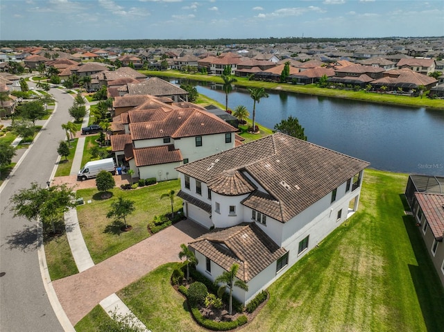 11909 Climbing Fern Ave, Riverview, FL 33579 - bird's eye view featuring a water view and a residential view