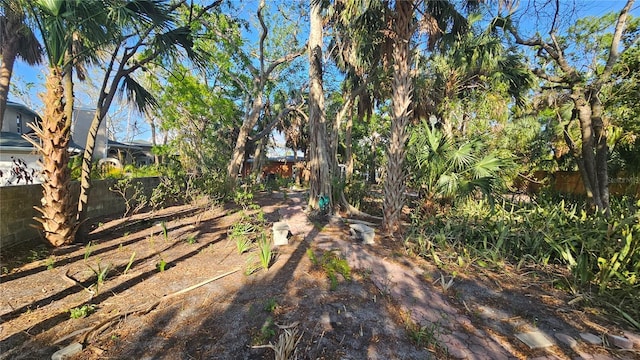 view of yard with fence